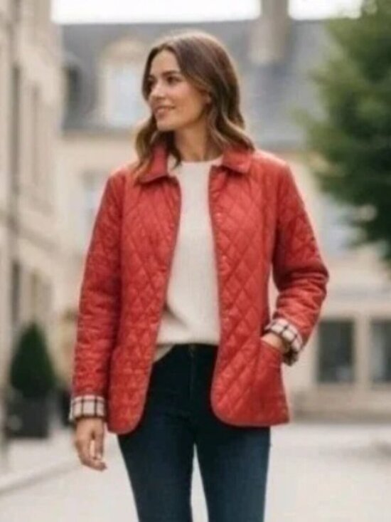 Brooks Brothers Jackets & Blazers - Brooks Brothers 346 Quilted Deep Coral Snap Down Jacket Size 10
